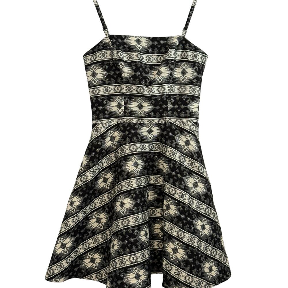 Sam Edlemon Black and White Aztec Print Dress